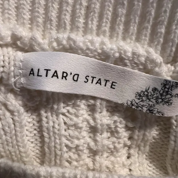 Altar'd State Women’s Cable Knit‎ Top XS Cropped Boxy - Image 3