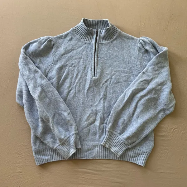 Universal Thread Puff Sleeve Quarter Zip Sweater - Image 2