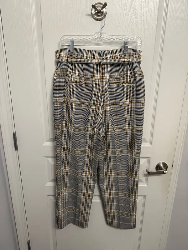 Ann Taylor Plaid Tweed High Rise Belted Dress Pants - Image 2