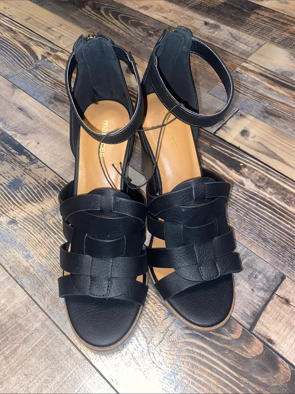 Maurices Black Strappy Wedge Sandals - Image 2