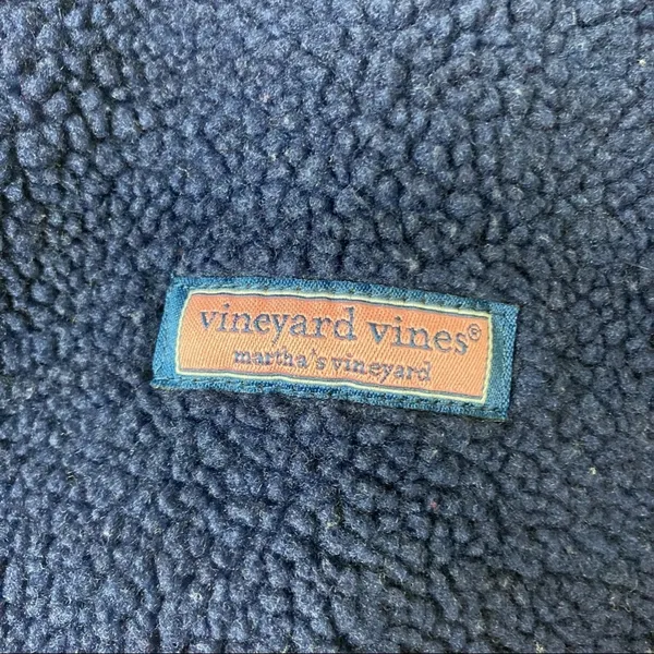 Vineyard Vines Navy Blue Fleece Winter Vest Quilted Polyester Womens X-Small - Image 2