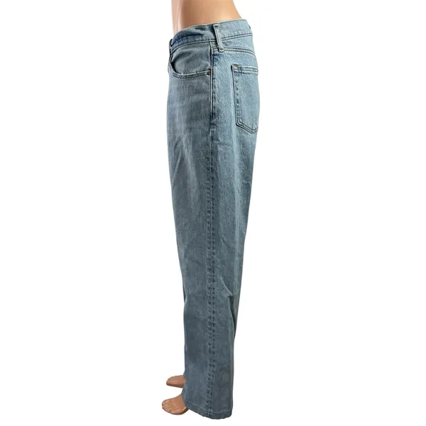 Abercrombie & Fitch Baggy Low Rise Light Wash Straight Leg Denim Jeans Pants 28 - Image 2