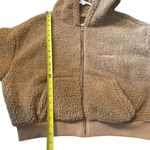 Skims Women’s Size L Teddy Zip Up Hoodie Tigers Eye Brown Comfy‎ Sherpa Lounge - Image 2