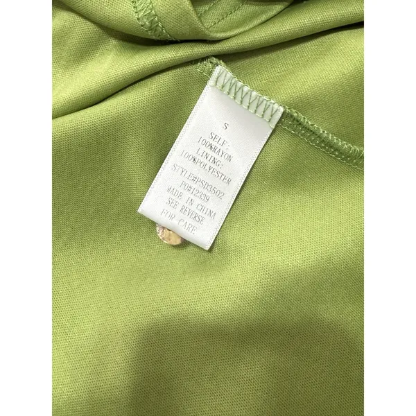 Polagram Green Midi Dress Size S Boho Cottagecore Prairie Crochet Flutter Sleeve - Image 9