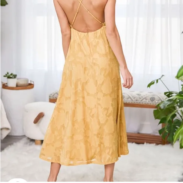 Lulus - Philosophy of Beauty Mustard Yellow Burnout Floral Midi - Image 2