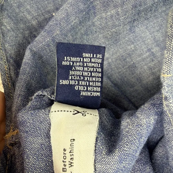 Madewell Chambray Button Down Shirt Size Large Blue Workwear Long Sleeve Cotton - Image 5