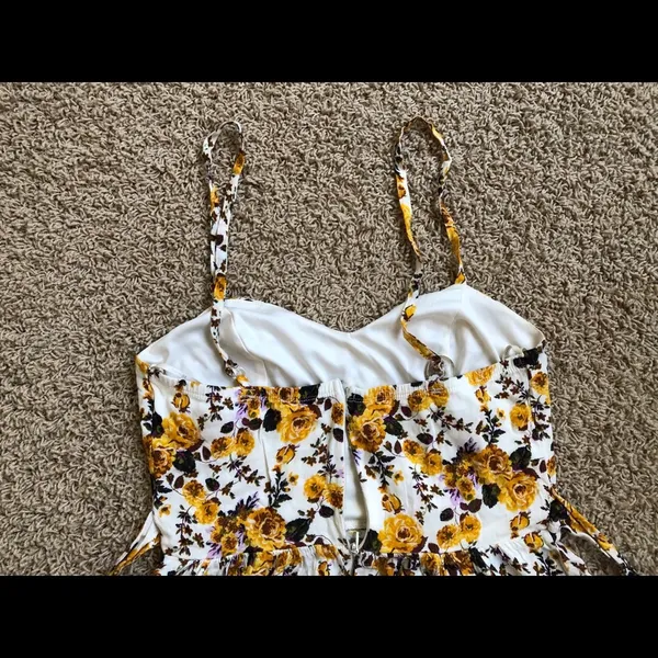 Forever 21 sunflower Floral dress Sz M - Image 8