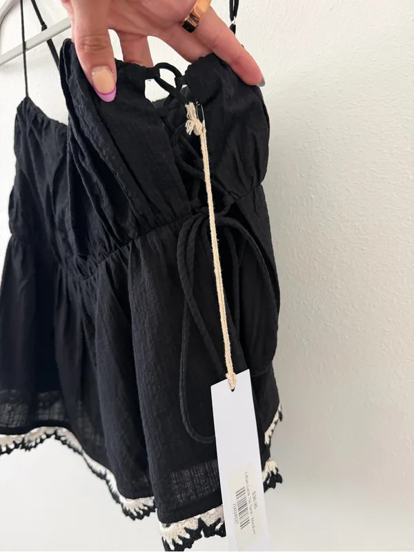 Anthropologie NWT Lumiere Lillian Lace Side Tie Romantic Summer Cotton/rayon tank size medium - Image 7