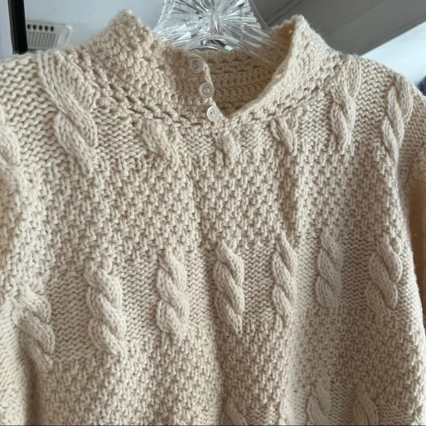 Vintage cream pullover sweater Tan - Image 3