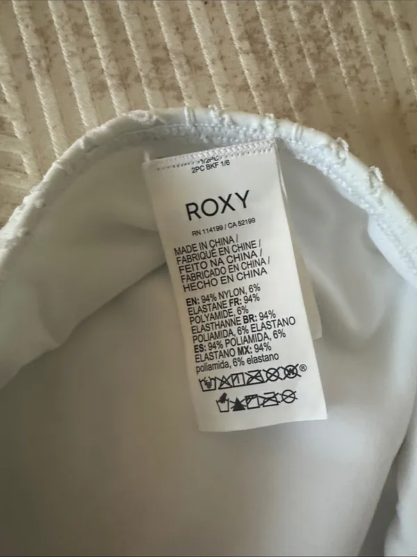 Roxy Girls White Textured Bikini Bottoms - Image 2