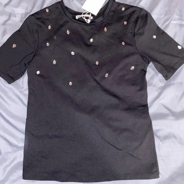 Zara NWT Black Sparkly Top Sz. S - Image 3