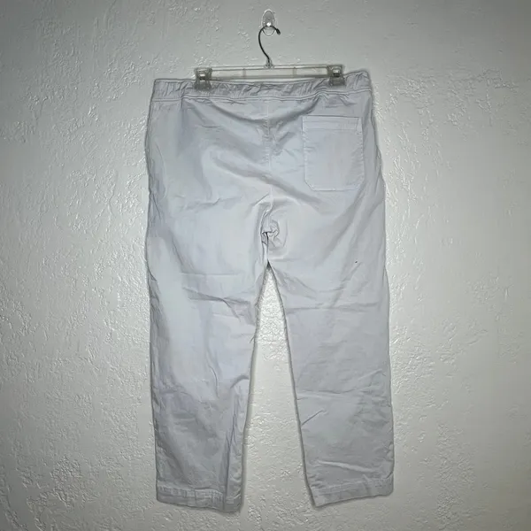 American Giant‎ Womens XXL White Cotton Blend Drawstring Straight Leg Pants USA - Image 2