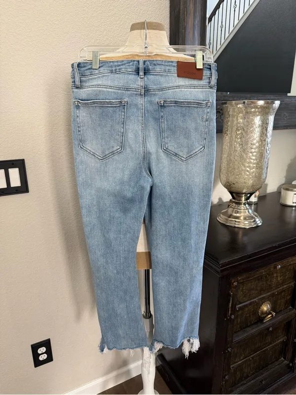 Hidden Happi Cropped Flare Stretch Jean boho festival denim distressed 29 - Image 3