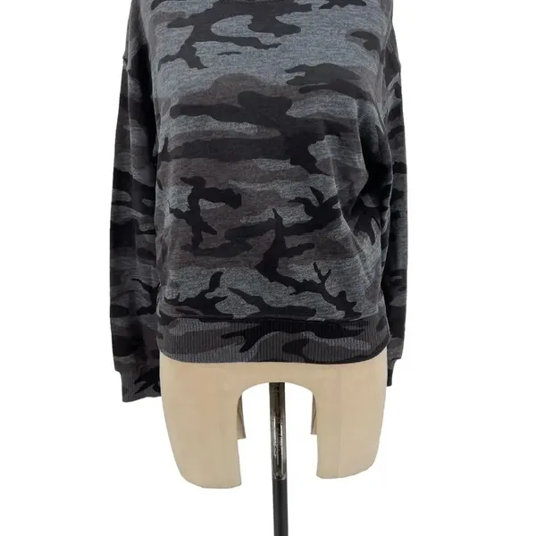 Rails Ramona Sweatshirt Iron Camo Print‎ Gray Black Long Sleeve Size XS - Image 6