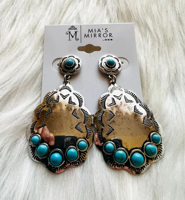 Mia’s Mirror Earrings Silver - Image 2