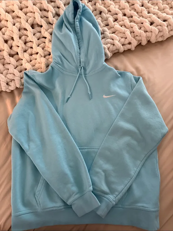 Nike Light Blue Pullover Hoodie - Image 3