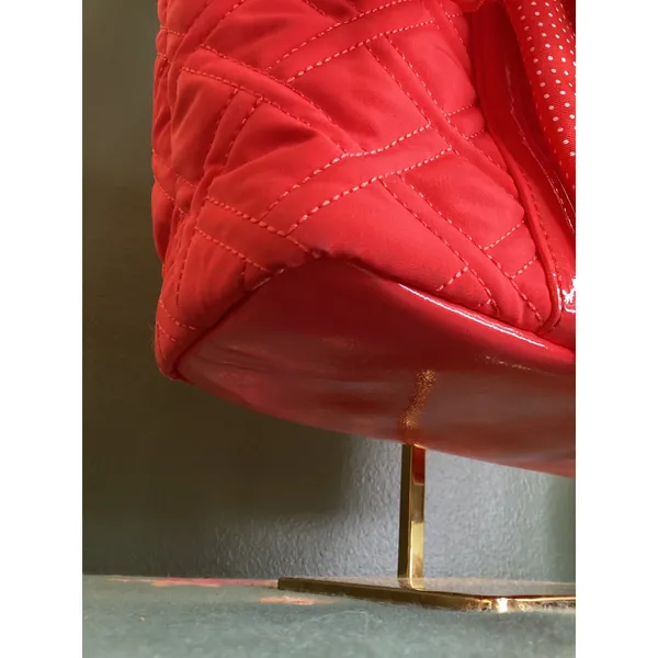 Vera Bradley Bright Red‎ Quilted Tote Bag with Patent Accents and Scarf Detail - Image 4