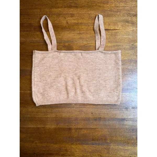 WITTY FOX ‎ Cropped Butterfly Tank Top Tan Size XL - Image 2