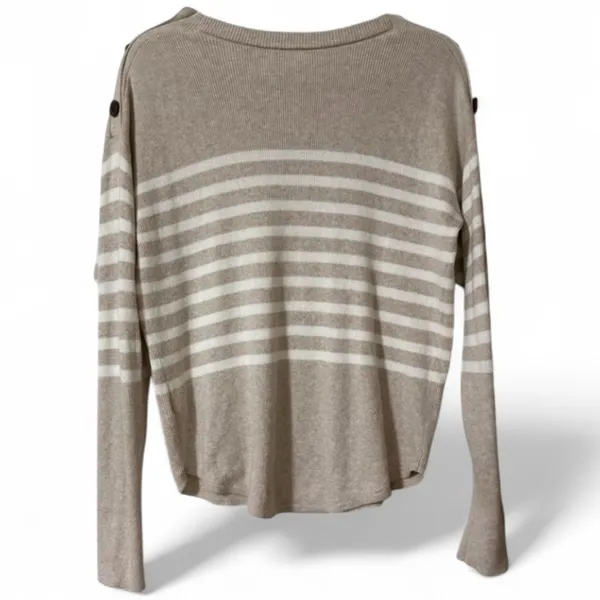 GAP Striped Button-Shoulder Sweater, Size Small - Image 9