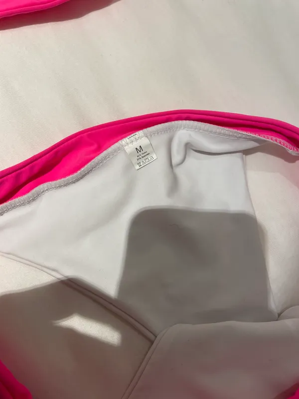 Zaful White Bikini Pink Trim Set - Image 3