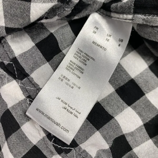 Manoush Blouse Womens 6‎ Black White Gingham Ruffle Sleeveless Button Front - Image 7