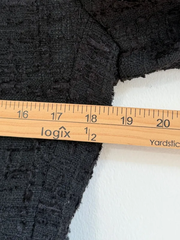 ZARA Tweed Black Blazer Size Medium Blogger Fav Minimalist Luxury Gold Buttons - Image 8