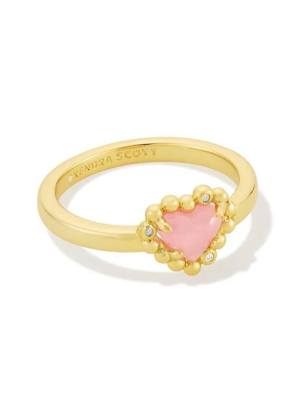 Kendra Scott Anna Framed Linear Earrings & Band Ring features pink heartshaped 7 - Image 3