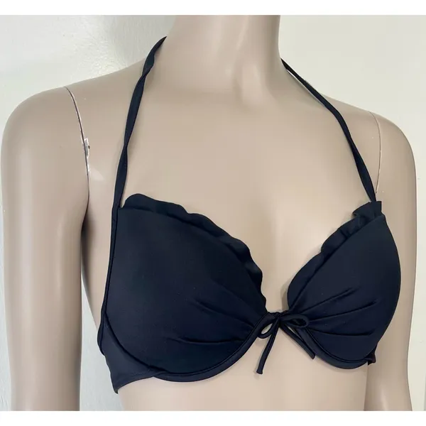 Victoria’s Secret Black Push Up Ruffle Bikinj Top - Image 10