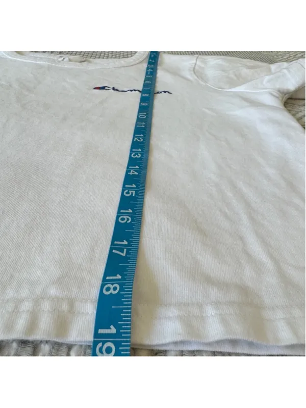 Champion Heritage White Crop T-Shirt Large - Image 6