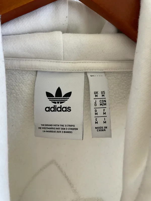 Adidas White Vintage  Hoodie - Image 6