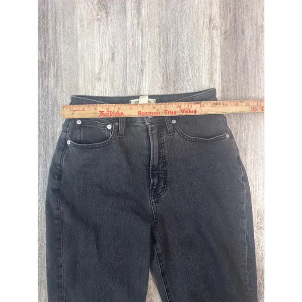 Madewell Curvy Perfect Vintage Jean High‎ Rise Tapered Black Lunar Wash Size 26 - Image 7