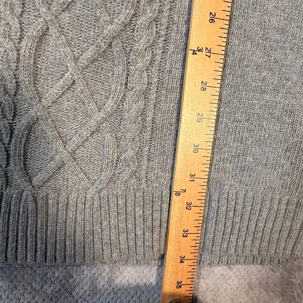 J. Crew Gray Cable-Knit Turtleneck Sweater Wool Blend Dress Large Knee Length - Image 10