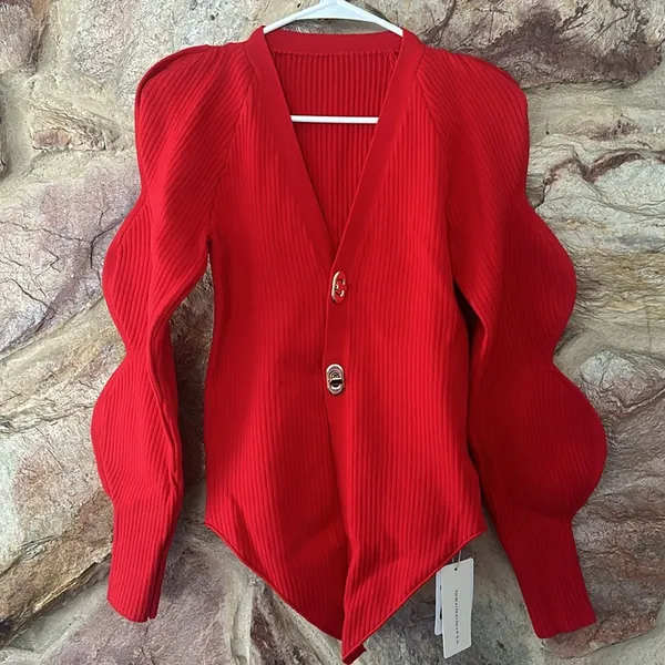 Commense Turn Lock Wave-Sleeve Cardigan size Xs - Image 2