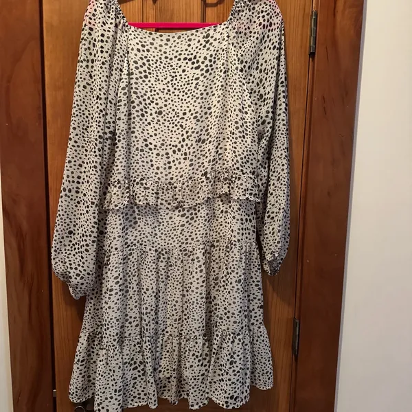 Hayden Tiered Ruffle Dress Women’s Large Leopard Cheetah Chiffon Type Flowy - Image 4