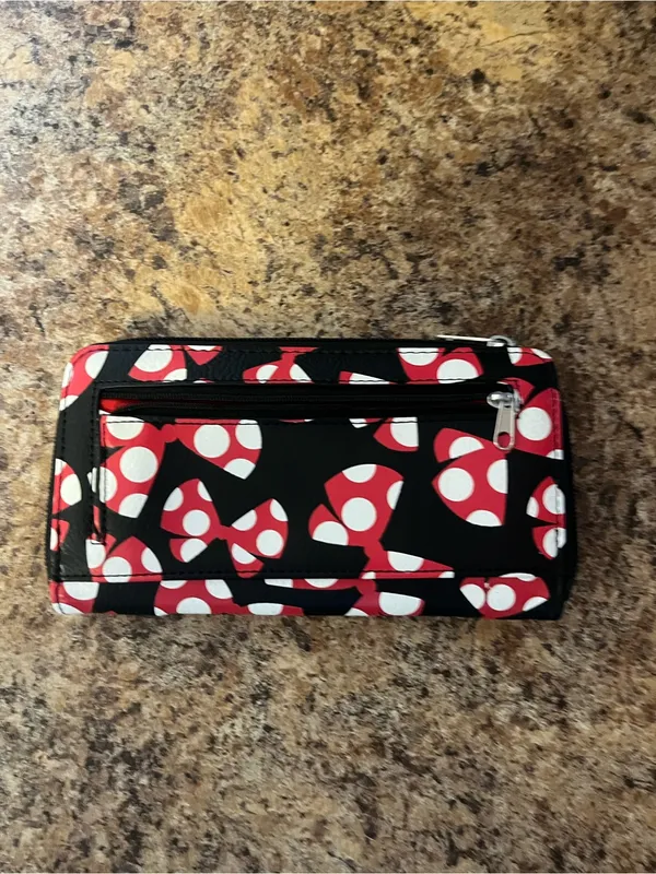 Disney Black Wallet with Red and White Polka Dot Bow Print - Image 2