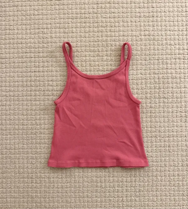 John Galt Pink Ribbed Strap Tank - Image 5
