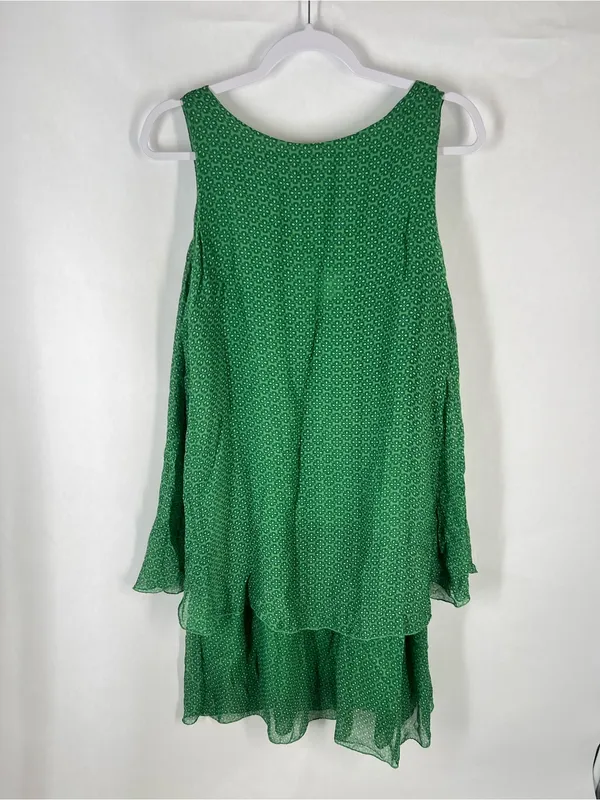 Marie‎ la Lune XL Green Silk Blend Layered High-Low Dress Made in Italy - Image 8