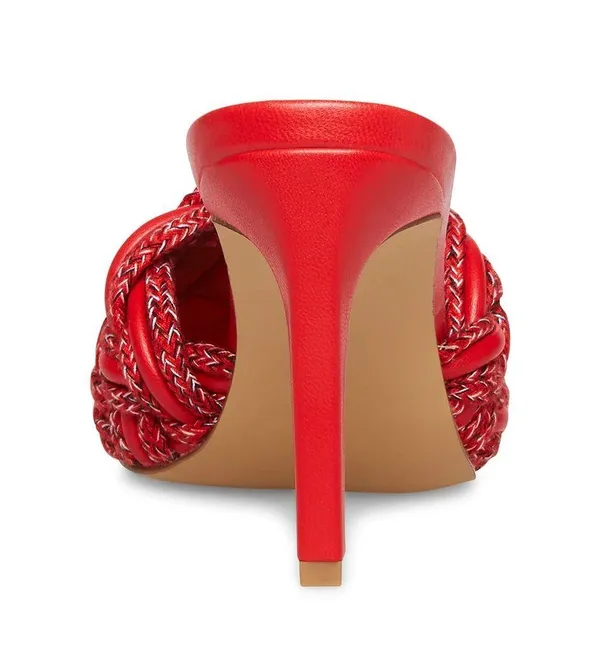 Steve Madden Red Seraphine Square Toe Sandal Heels - Image 5