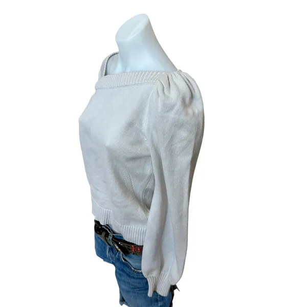 Marissa Webb White Asymmetric Sweater Top MEDIUM Business Casual Cottage $255 - Image 8