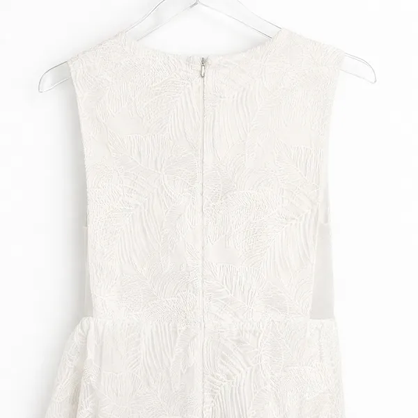 ONE33 Social White Lace Ruffle Midi Dress Size 4 High-Low‎ Formal Bridal Party - Image 6