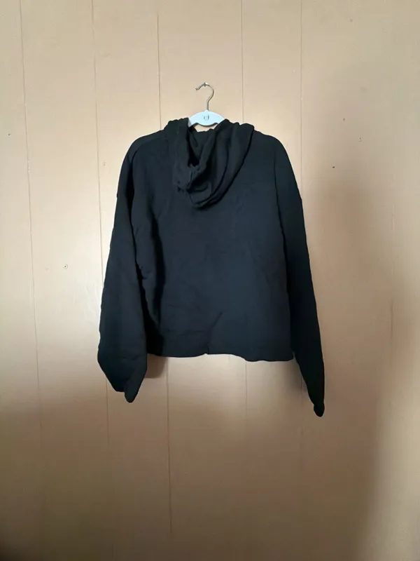 Zara Black Graphic Print Hoodie Sweatshirt Size S - Image 3