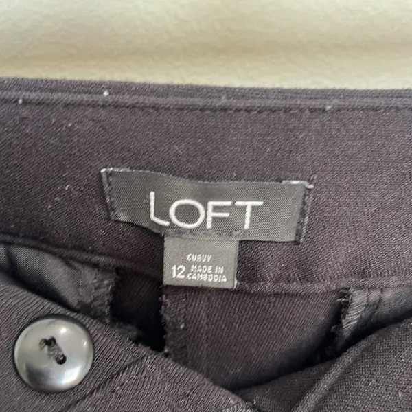 LOFT Black Trousers Sleek Structured Design - Image 2