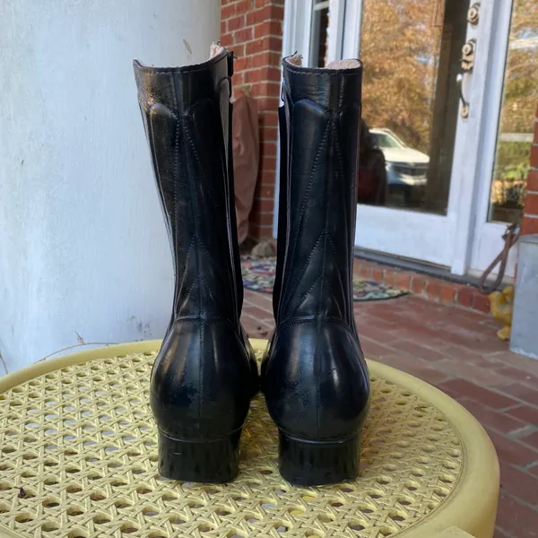 Vintage 70s Sears Waterproof Seashell Winter Boots Black Size 8 - Image 5