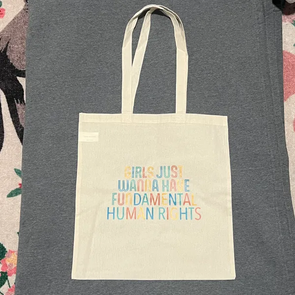 NEW Girls Just Wanna Have Fundamental Human Rights Tote Bag - Image 2