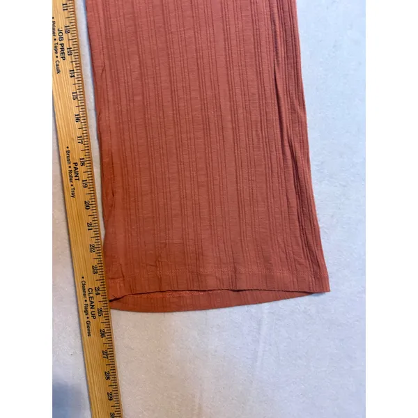 Free People FP Beach Ribbed Wide Leg Pants Terracotta Rust‎ Small Made in USA - Image 4