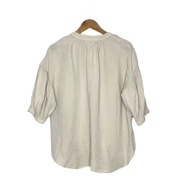 Zara Linen Blend Balloon Sleeve Top - Image 9