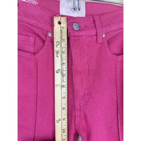 Revice Denim Venus Flares Star Butt High Rise Jeans Pink Fuchsia Size 26 Retro Y2K - Image 8