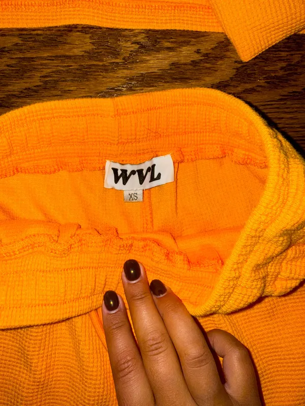 Waffle knit orange set - Image 3
