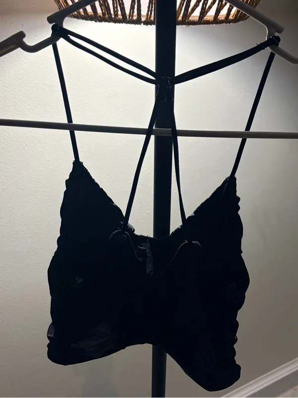 Strappy Black Lace-Trim Bandeau Bralette - Women Intimates & Sleepwear - Image 5