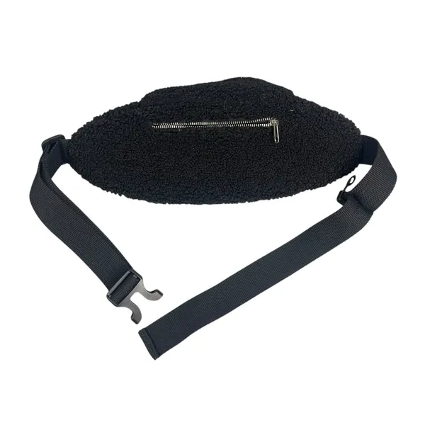 GAP Women's Black Faux Sherpa Fur Fanny Pack Adjustable Sling Borg Bum Belt Bag - Image 6